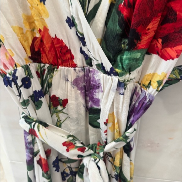 Alice and Olivia Floral Wrap Dress with Tie - Multicolor - size 4 - Picture 3 of 6